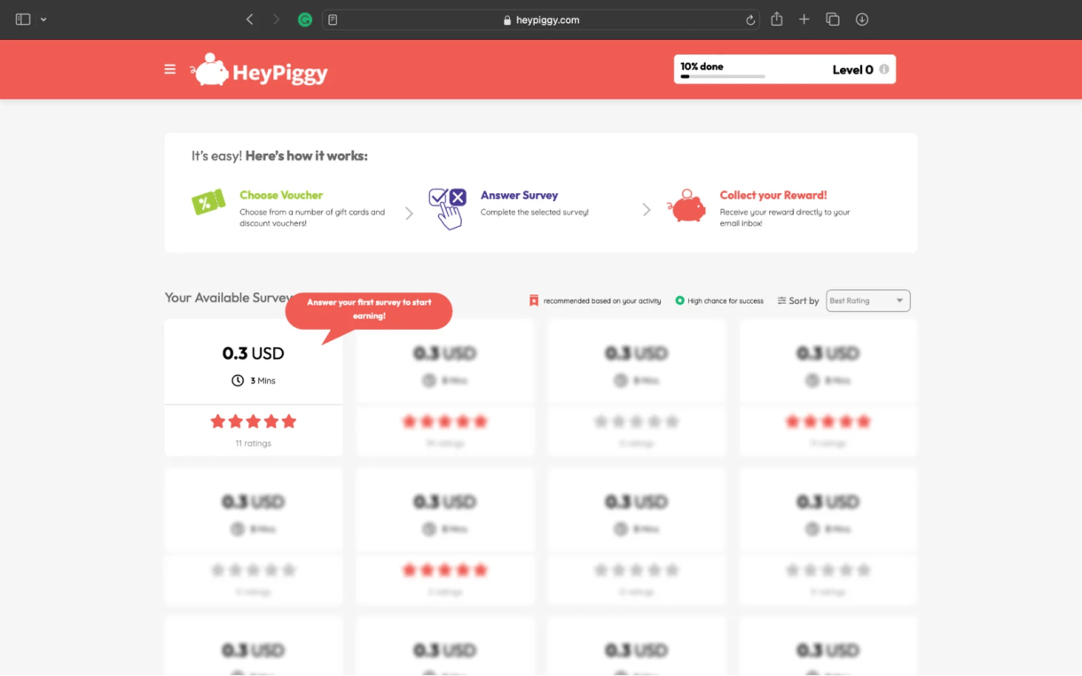 HeyPiggy احد تطبيقات كسب المال 