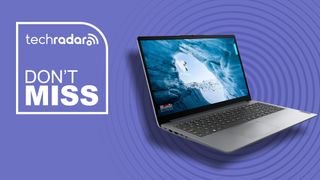 A Lenovo IdeaPad 1 laptop against a TechRadar DONT MISS background