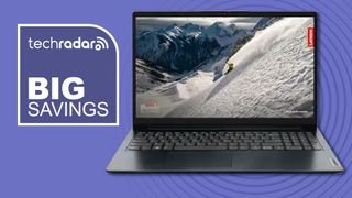 A Lenovo IdeaPad 1 against a TechRadar Big Savings background