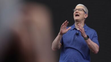 Tim Cook delivers remarks at the start of the Apple Worldwide Developers Conference (WWDC) on June 10, 2024